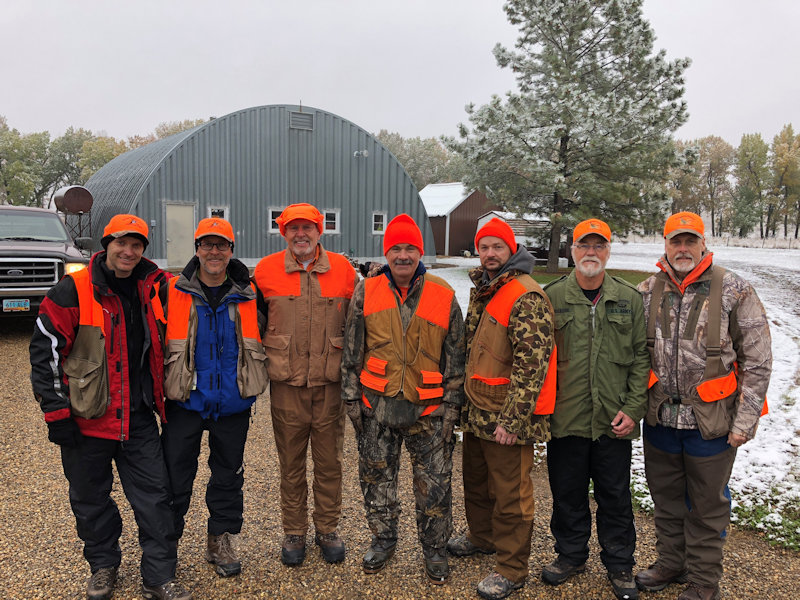 Hunting group with their harvest